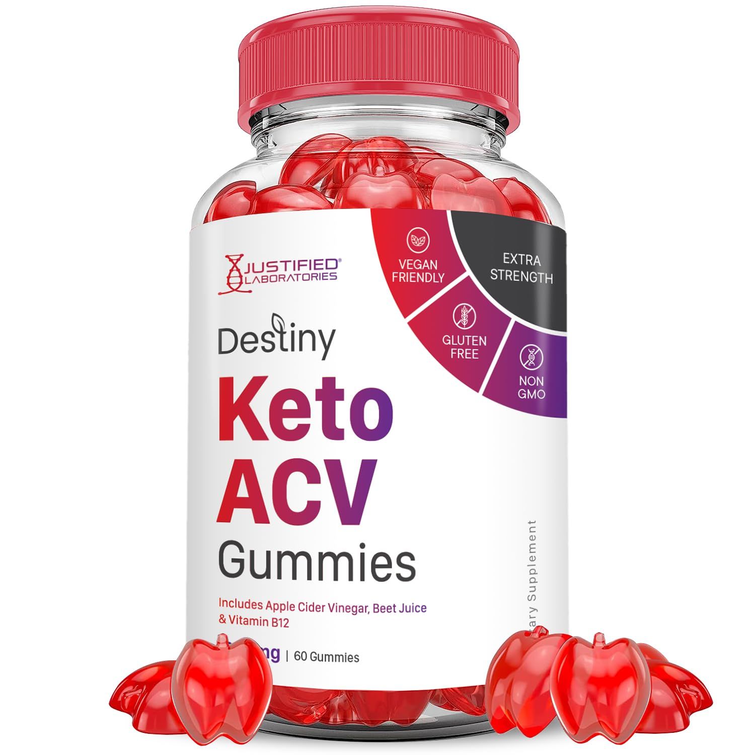 Destiny Keto ACV Gummies Advanced Formula 1000MG Destiny Keto Gummies Apple Cider Vinegar Formulated with Pomegranate Beet Juice Powder B12 Vegan Non GMO 60 Gummys