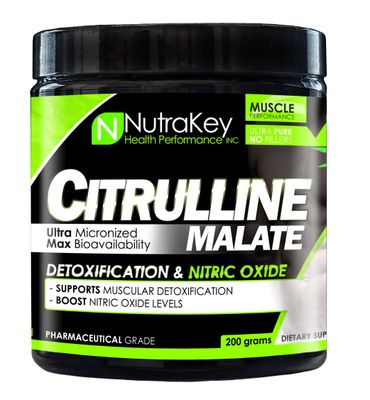 Nutrakey L Citrulline Malate Powder - Nitric Oxide Supplement Booster for Muscle Performance and Recovery, 200g