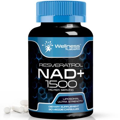 WELLNESS LABSRX NAD Supplement, 1500mg - Liposomal NAD+ Supplement with Resveratrol, Nad Plus Boosting Supplement - Support Cellular Health, Stamina &amp; Healthy Aging - Ultra Strength Capsules, USA Made