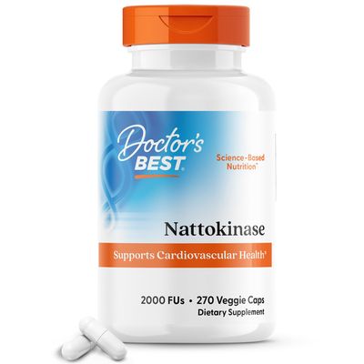 Doctor&#39;s Best Nattokinase, Non-GMO, Vegan, Gluten Free, 270 Veggie Caps