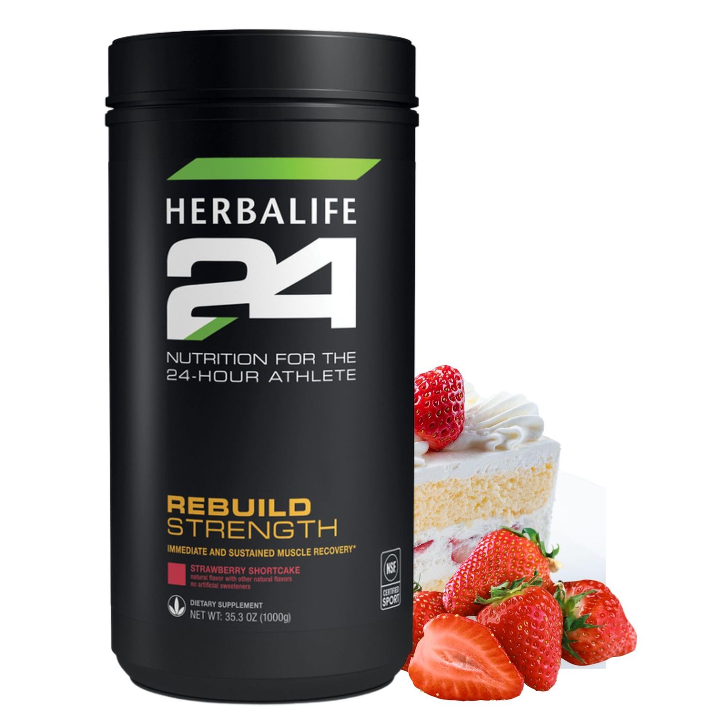 HERBALIFE24 Rebuild Strength: Strawberry Shortcake (1000 G), Nutrition for The 24-Hour Athlete, Rebuild Lean Muscle, Support Immune Function, Natural Flavor, No Artificial Sweetener