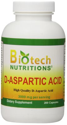 Biotech Nutritions D-Aspartic Acid Dietary Supplement, 3000 mg., 200 Count