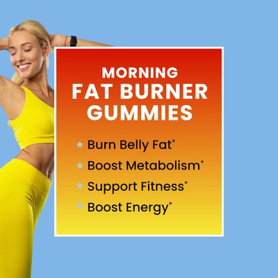 Morning Fat Burner Gummies | Weight Loss for Women &amp; Men | Thermogenic Belly Fat Burner with Green Tea, Garcinia, Green Coffee Bean &amp; More | Appetite Suppressant &amp; Metabolism Booster | 60 Gummies