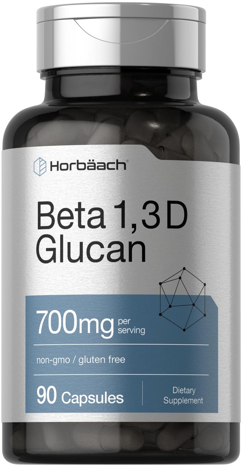 Horbach Beta Glucan 1 3D 700 mg | 90 Capsules | Beta 1,3, 1,6 D Glucan | Non-GMO, Gluten Free Supplement
