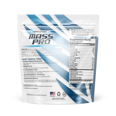 G6 Sports Nutrition Mass Pro High Protein Mass Gainer (64g Protein, Avocado Powder, Coconut Oil Powder, MCT Oil Powder) - 7lb Bag - Chocolate