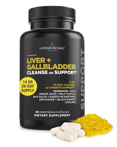 Livingood Daily Liver &amp; Gallbladder Cleanse, 56 Vegetarian Capsules - Gallbladder Supplement with Ox Bile Powder Supports Digestion - Promotes Liver Function - Non-GMO, Gluten-Free &amp; Allergen-Free