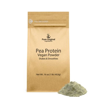 PURE ORIGINAL INGREDIENTS Pea Vegan Protein Powder (1 lb) Gluten Free, from Yellow Peas