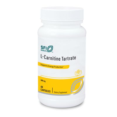 Klaire Labs L-Carnitine Tartrate - 500 mg Amino Acid, Stabilized L-Carnitine - No Synthetic D-Carnitine (60 Capsules)