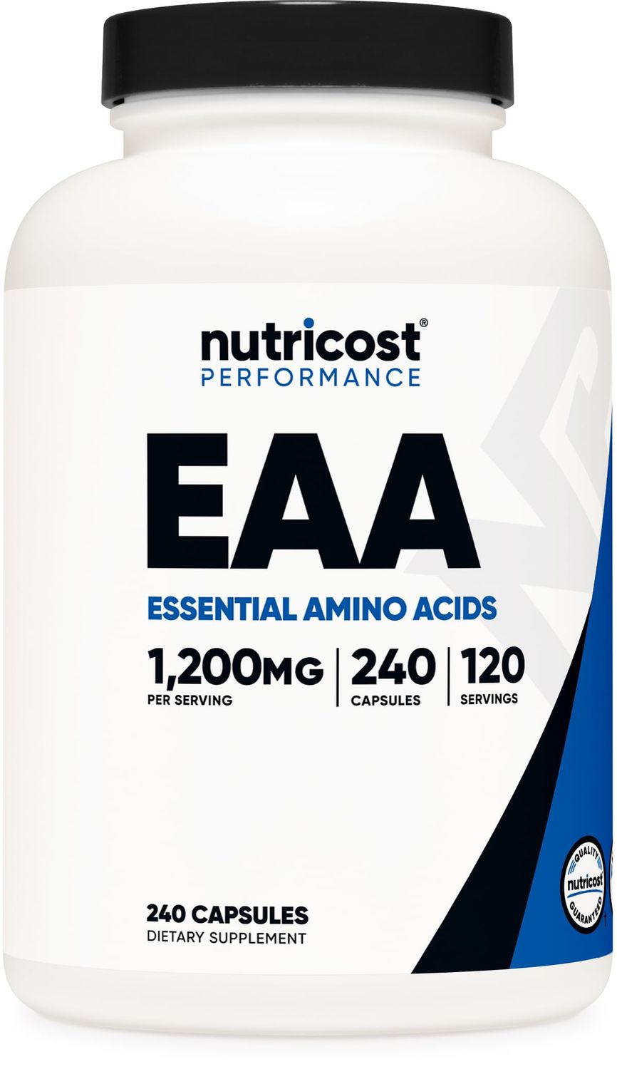 Nutricost EAA Capsules 1200mg, 240 Capsules - Essential Amino Acids, 120 Servings - Non-GMO, Gluten Free &amp; Vegan