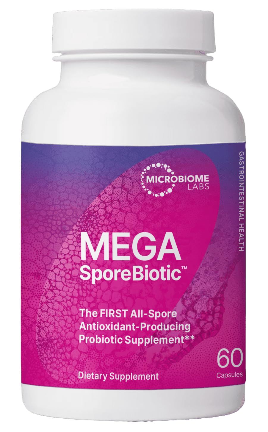 Microbiome Labs MegaSporeBiotic Probiotics for Women &amp; Men - Spore Based Probiotic Nutritional Supplements for Digestive &amp; Gut Health Support - Shelf Stable &amp; Travel-Friendly (60 Capsules)
