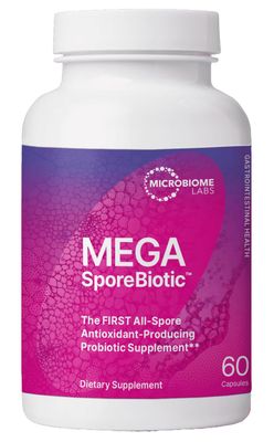 Microbiome Labs MegaSporeBiotic Probiotics for Women &amp; Men - Spore Based Probiotic Nutritional Supplements for Digestive &amp; Gut Health Support - Shelf Stable &amp; Travel-Friendly (60 Capsules)