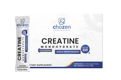 ChoZen Supplements Creatine Monohydrate Powder - 5g (5000mg) | Single Serve Packets | 35 Stick Packs | Keto Friendly | Vegan