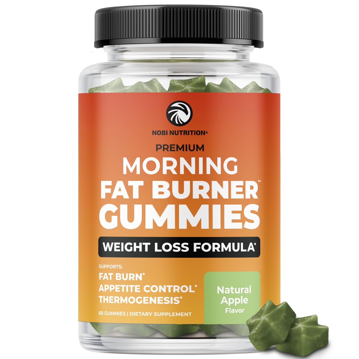 Morning Fat Burner Gummies | Weight Loss for Women &amp; Men | Thermogenic Belly Fat Burner with Green Tea, Garcinia, Green Coffee Bean &amp; More | Appetite Suppressant &amp; Metabolism Booster | 60 Gummies