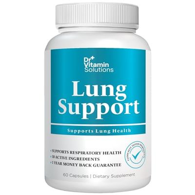 DR VITAMIN SOLUTIONS Lung Revive: Advanced Respiratory Support with Butterbur, Quercetin, &amp; Vitamin C - Enhanced Breathing &amp; Lung Detox Formula, Doctor-Developed, 60 Caps (2-Month Supply)