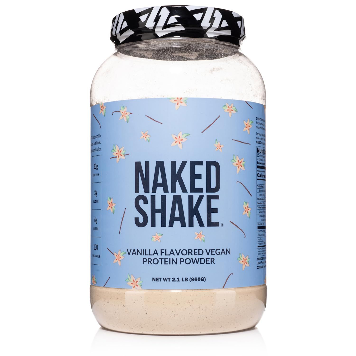 Naked Shake - Vanilla Protein Powder - Plant Based Protein Shake with Mct Oil, Gluten-Free, Soy-Free, No Gmos Or Artificial Sweeteners - 30 Servings