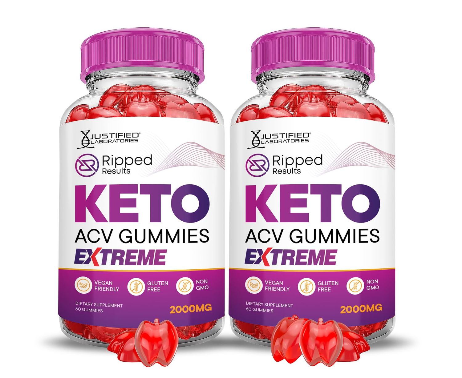 (2 Pack) Ripped Results Keto ACV Gummies Extreme 2000MG Ripped Results Keto Gummies Apple Cider Vinegar Formulated with Pomegranate Beet Juice Powder B12 Vegan Non GMO 120 Gummys