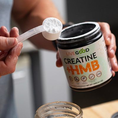 LIVEGOOD Creatine Plus HMB Supplement, 3g HMB for Muscle Strength &amp; Recovery, 8.5oz.