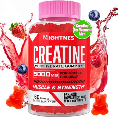 Creatine Monohydrate Gummies for Men &amp; Women - 5000mg Creatine Pre-Workout Gummies with Taurine &amp; Vitamin B6 B12 for Maximum Strength, Muscle, Energy, Endurance &amp; Focus, Organic, Vegan-60 Count