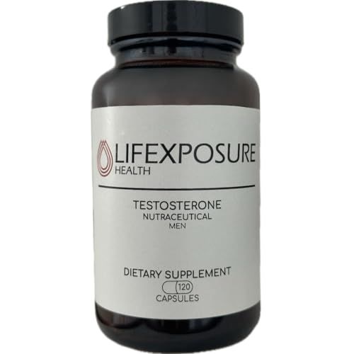 Lifexposure Health Premium Testosterone Booster for Men - 120 Capsules - Natural Hormone Support Supplement - Boosts Energy, Stamina &amp; Performance