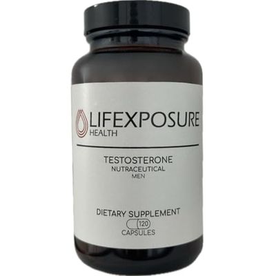 Lifexposure Health Premium Testosterone Booster for Men - 120 Capsules - Natural Hormone Support Supplement - Boosts Energy, Stamina &amp; Performance