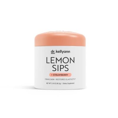 Dr. Kellyann Lemon Sips, Citrus Drink Mix (21 Servings) Rehydrate, Detox, Revitalize, Sugar Free, Fat Free, Non GMO, Hydrates and Firms Skin (Strawberry Lemonade)