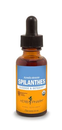 Herb Pharm Certified Organic Spilanthes Liquid Extract for Cleansing and Detoxification - 1 Ounce