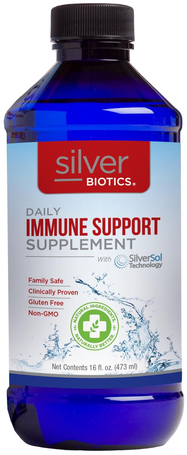 Silver Biotics Colloidal Nano SilverSol AgO 10 PPM Immune Support | Bio-Hacking Immune Building Natural Support | 16 Fl Oz