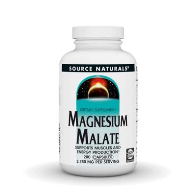 Source Naturals Magnesium Malate, Supports Muscles and Energy Production*, 3750 MG - 200 Capsules