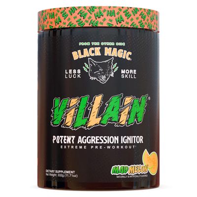 Black Magic Supply Villain High-Stim Nootropic Pre-Workout - Beta-Alanine, L-Tyrosine, &amp; Caffeine - Pump &amp; Focus - 25 Servings (Mad Melon)