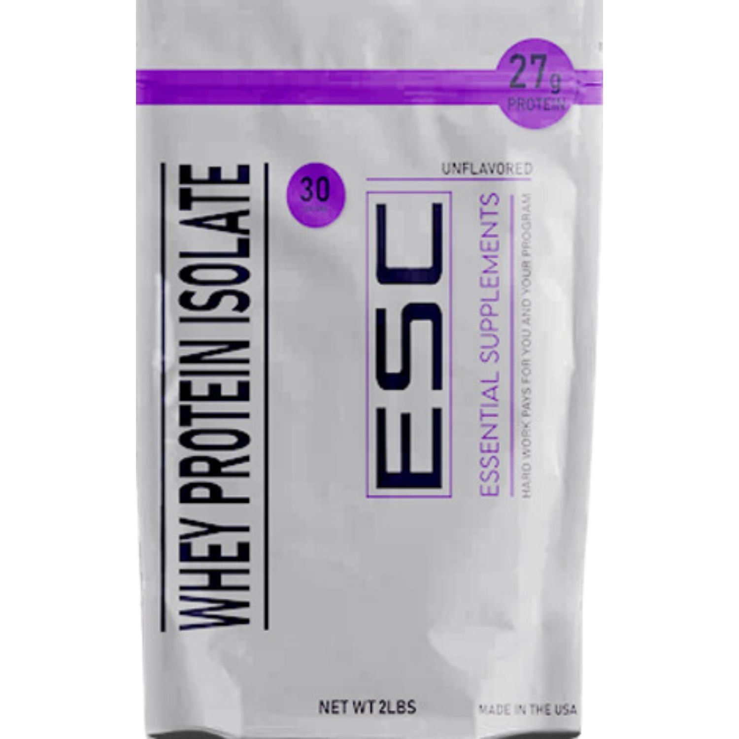Essential Supplements Company Pure Unflavored Whey Protein Isolate - 27g Protein per Serving - Versatile All-Purpose Protein Supplement