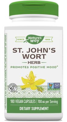 Nature&#39;s Way St. Johns Wort Herb, Promotes a Positive Outlook*, 700 mg per 2-Capsule Serving, Non-GMO Project Verified, Vegan, 180 Capsules (Packaging May Vary)