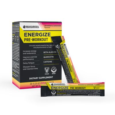 BODi Energize Pre Workout Powder - Beta-Alanine, Quercetin &amp; Low-Dose Caffeine Formula for Enhanced Energy &amp; Focus, Increase Energy &amp; Endurance Supplement, Strawberry Lemonade Flavored, 20 Sticks