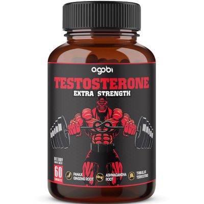 Testosterone Supplement for Men with Ashwagandha, Tribulus, Ginseng &amp; More - 11 Herbs - Strength Support - 60 Vegan Capsules 1 Month Supply