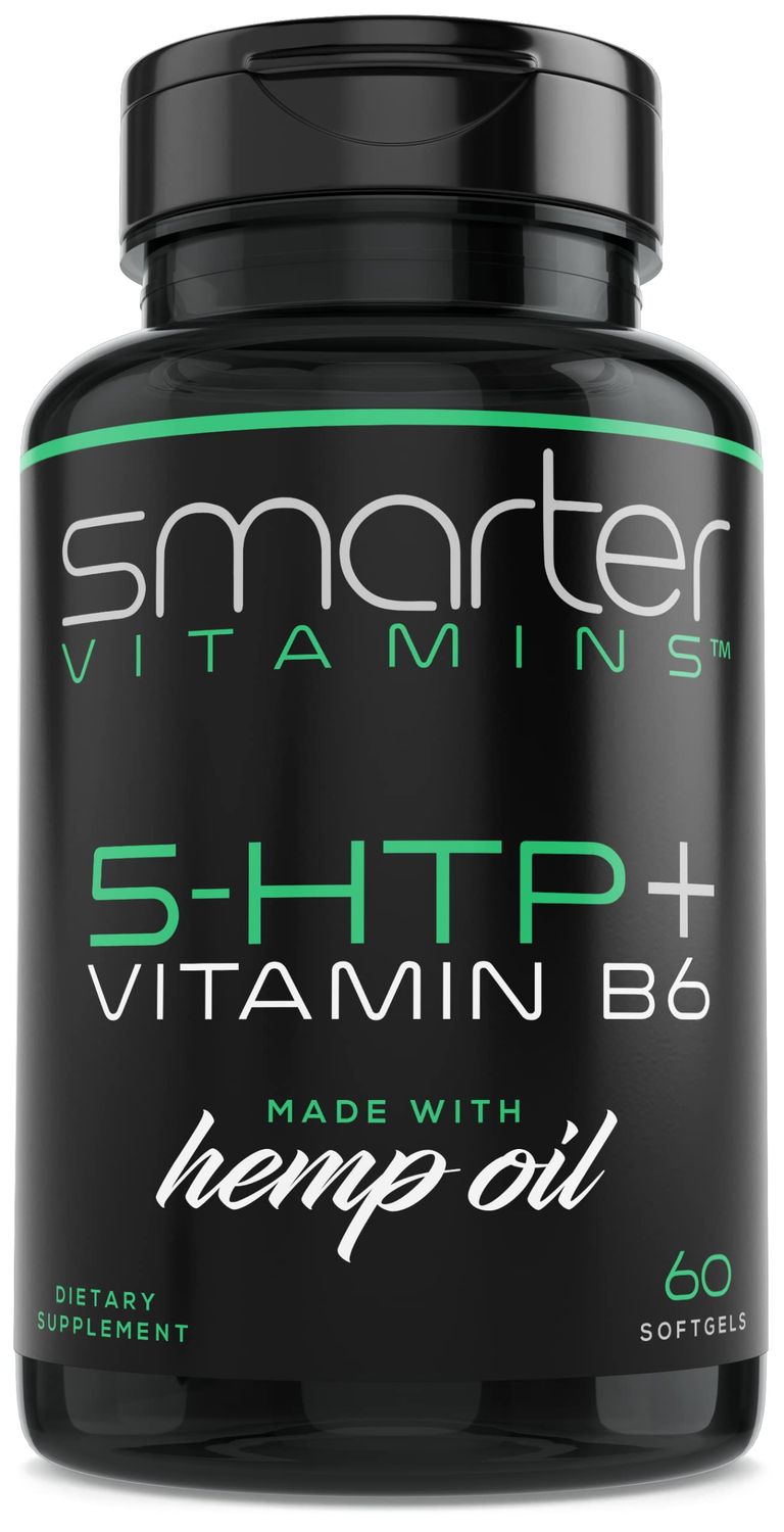 200mg 5-HTP + Vitamin B6, Natural Stress Relaxation, Mood &amp; Sleep Boost, Extended Time Release, 60 softgels, 30 Servings