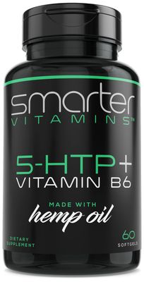 200mg 5-HTP + Vitamin B6, Natural Stress Relaxation, Mood &amp; Sleep Boost, Extended Time Release, 60 softgels, 30 Servings