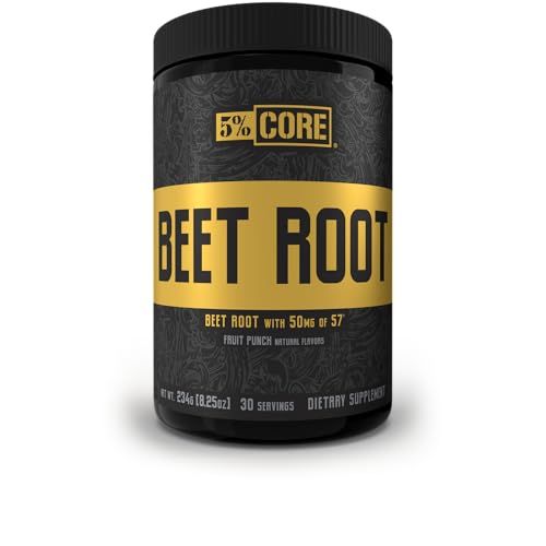 5% Nutrition Core Beet Root | Nitric Oxide Beet Root Powder Pre Workout Additive | 6000mg Beet Root Extract | Vegan &amp; Keto | 30 Servings (Fruit Punch)