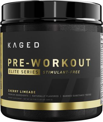 Kaged Pre Workout Powder Pre-Workout Elite Stim-Free for Men &amp; Women | Power, Stamina, Focus, Pumps | L-Citrulline, Beta Alanine, Creatine | Caffeine-Free | Cherry Limeade | 20 Servings