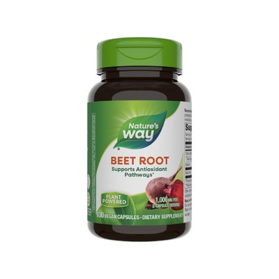 Nature&#39;s Way Beet Root, Supports Antioxidant Pathways*, Helps Neutralize Free Radicals*, 1,000 mg per 2-Capsule Serving, Vegan, 100 Capsules (Packaging May Vary)