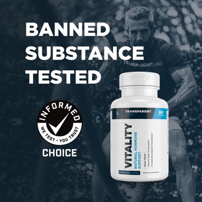 Vitality Testosterone Booster - Testosterone Supplement for Men with Ashwagandha KSM 66, PrimaVie Shilajit Extract, & DIM to Boost Vitality, Strength, & Increase Bioavailable Testosterone - 60 Count