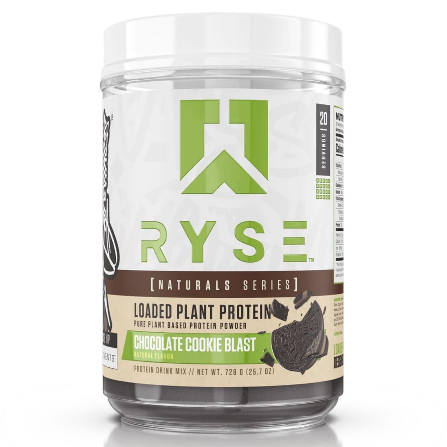 RYSE Naturals Series Loaded Plant Protein | 20g Protein from Pea, Chickpea, &amp; Barley Rice | Zero Artificial Colors, Flavors, or Sweeteners | 20 Servings (Chocolate Cookie Blast)