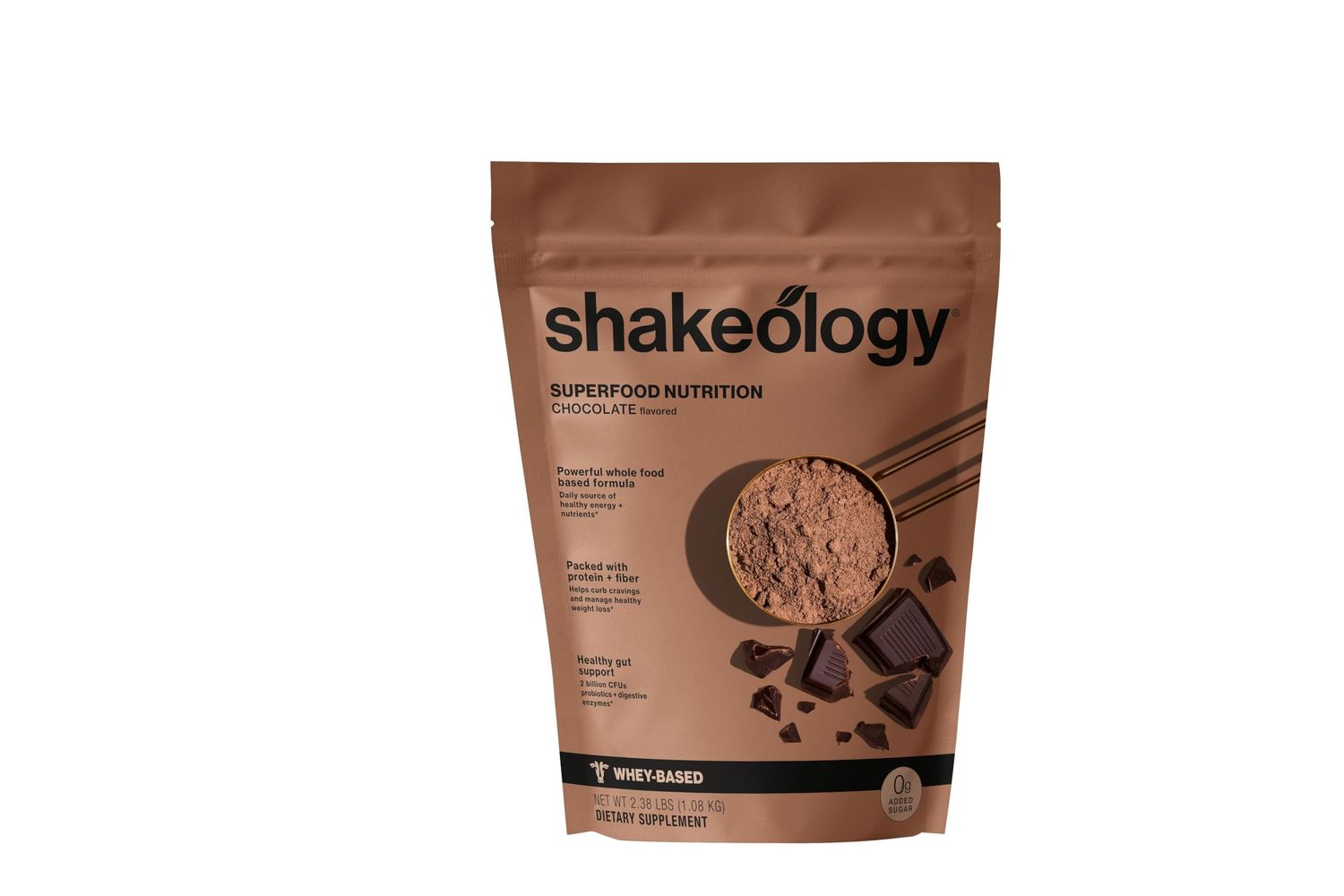 Shakeology 0g Added Sugar Whey Protein Powder Blend - Gluten Free, Superfood Protein Shake with Vitamins and Minerals - Helps Support Healthy Weight Loss, Lean Muscle Support - Chocolate, 30 Servings