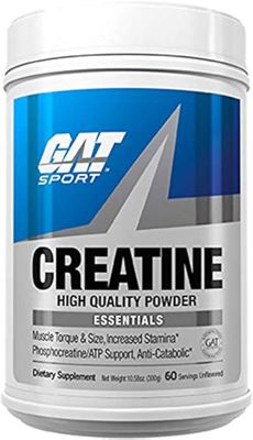 GAT SPORT Creatine Monohydrate Powder, Strength, Brain Health, Anti-oxidant, Endurance, for Men &amp; Women, Unflavored (60 Servings)