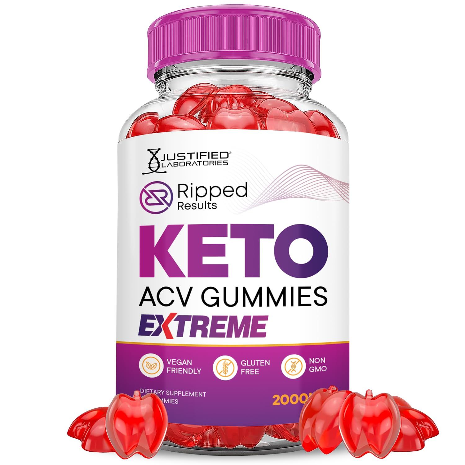 Ripped Results Keto ACV Gummies Extreme 2000MG Ripped Results Keto Gummies Apple Cider Vinegar Formulated with Pomegranate Beet Juice Powder B12 Vegan Non GMO 60 Gummys