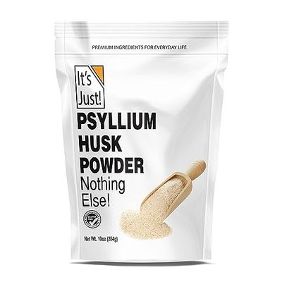It&#39;s Just! - Psyllium Husk Powder, Easy Mixing Dietary Fiber, Cleanse Your Digestive System, Finely Ground Powder, Ideal for Keto Baking, Non-GMO (Unflavored, 10oz (Pack of 1))