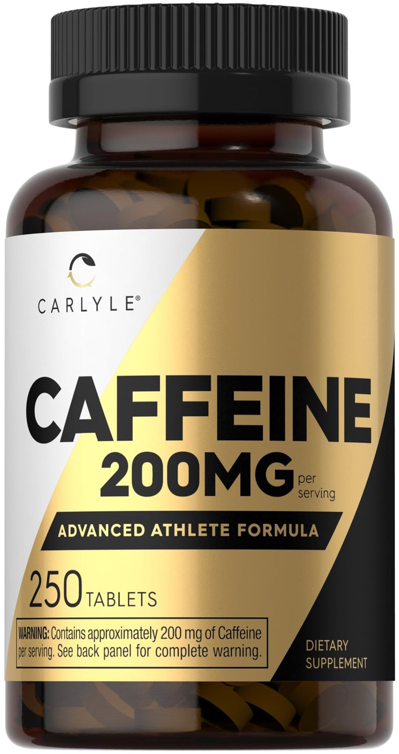 Carlyle Caffeine Pills 200mg | 250 Tablets | Advanced Athlete Formula | Vegetarian, Non-GMO &amp; Gluten Free Supplement