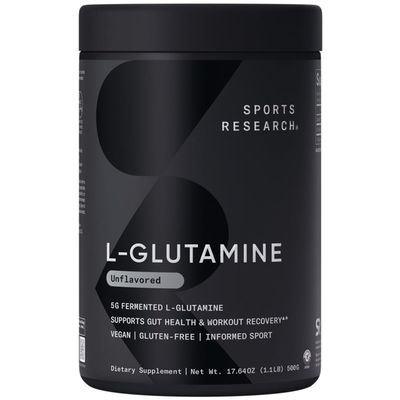 Sports Research L-Glutamine - Workout Recovery, Immune Health &amp; Gut Health Support - 5 G Per Serving - 17.64 Oz