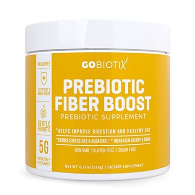 GOBIOTIX Fiber Supplement - Prebiotic Soluble Fiber Powder, Supports Gut Health and Digestive Regularity - Gummies Alternative - Gluten &amp; Sugar Free, Keto, Vegan - 1 Scoop Daily, 35 Servings (1 Pack)