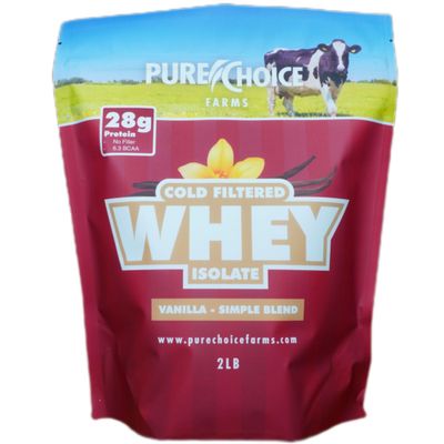 Pure Choice Vanilla Whey Protein Isolate Powder, 28g Protein, Undenatured Whey, 3 Ingredients, No Fillers Or Artificial Sweeteners. (Vanilla, 2 lb)