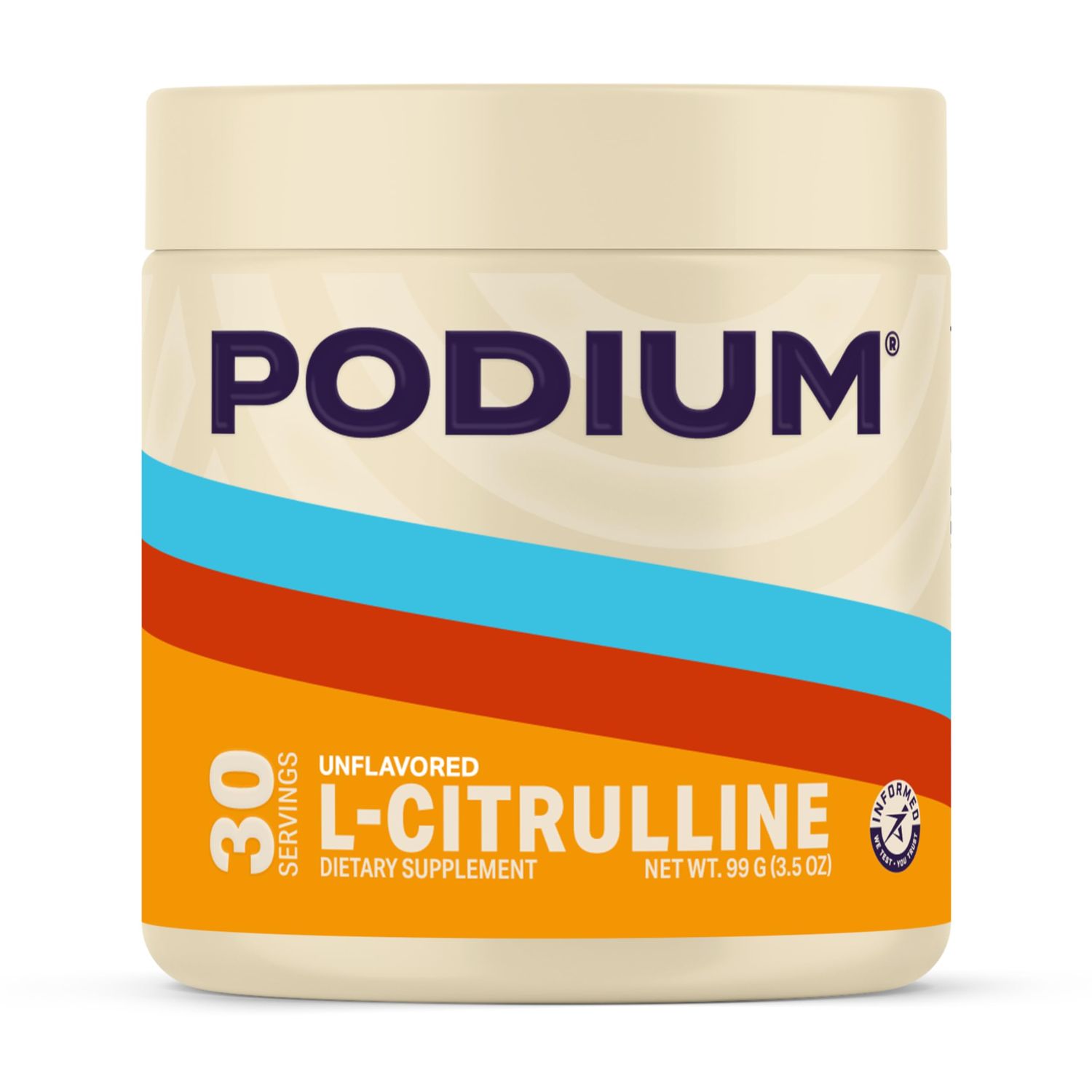 Podium Nutrition, Solos | L-Citrulline, 30 Servings, Unflavored, Boost Athletic Performance