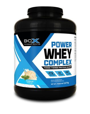 BioX Power Whey Complex 2lbs Whey Protein Powder - Nitrogen-Rich Three Tiered Powder, 25-27 g Protein per Serving, 100% Pure Whey Protein (Vanilla)